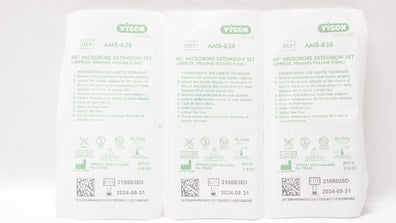 Vygon AMS-636 Microbore Extension Set  Approx. Priming Volume 2.0mlx60in-Packof3